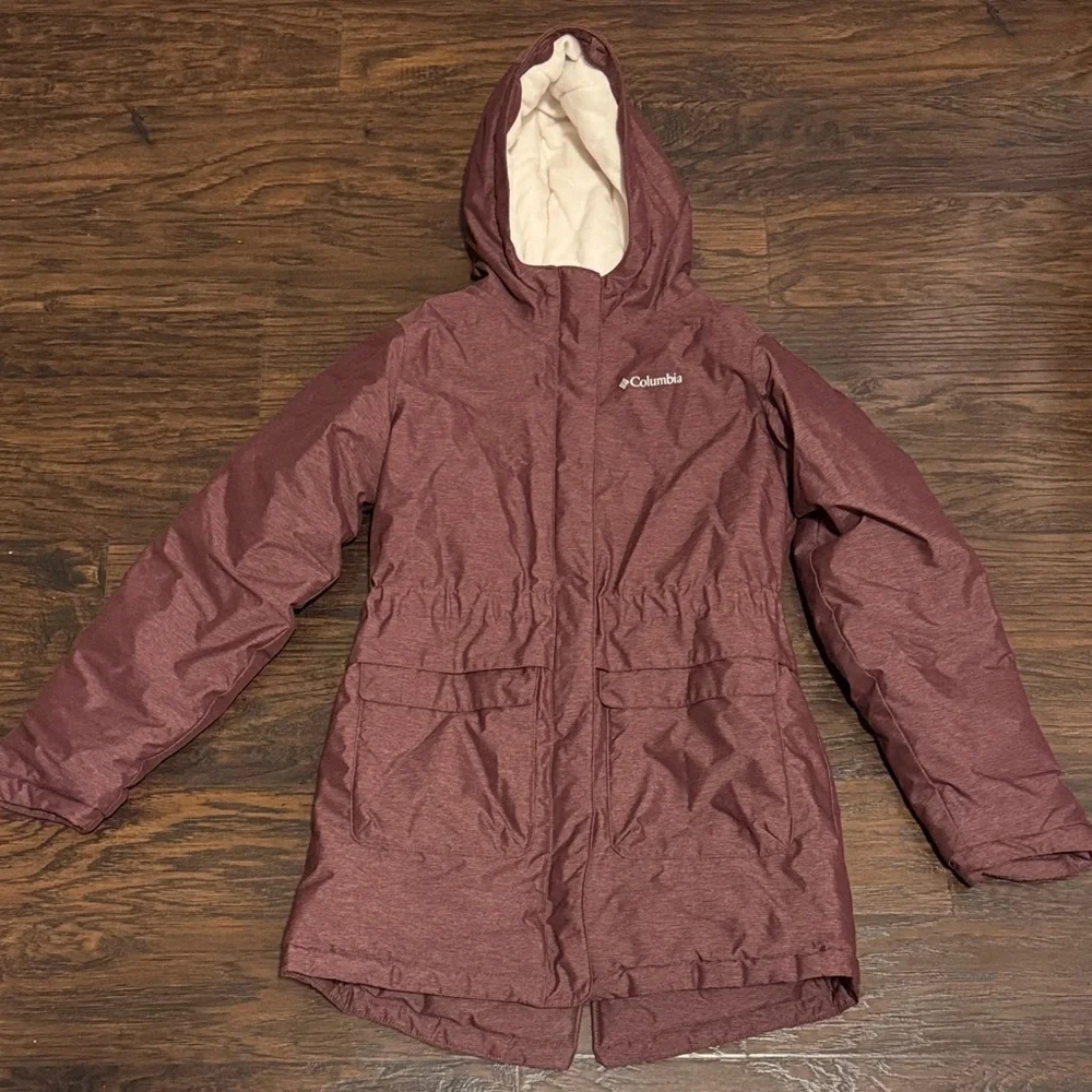 Columbia OmniTech Kids' Burgundy Hooded Puffer Jacket